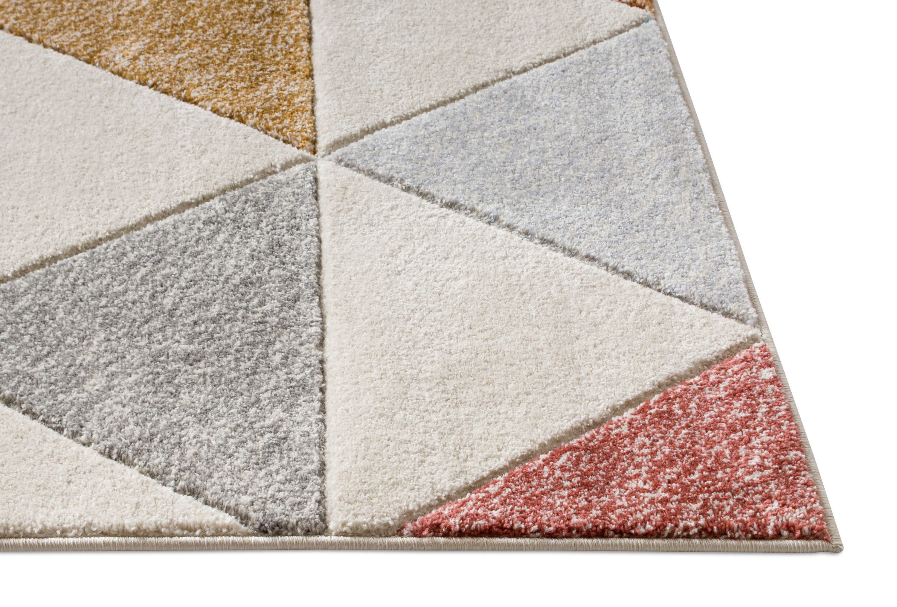 Well Woven Ruby Clark Mid-Century Modern Cream Geometric Triangles 7'10" x 9'10" Area Rug