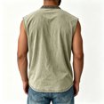 thumbnail image 5 of Mens Button Henley Neck Sleeveless Shirts Summer Muscle Cotton Tank Tops Relaxed Fit Plain Oversized Tshirts with Pocket, 5 of 5