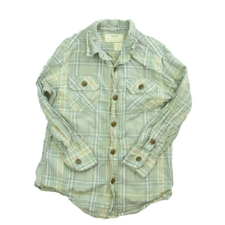 

Pre-owned Crewcuts Boys Blue | Green Plaid Button Down Long Sleeve size: 4-5T