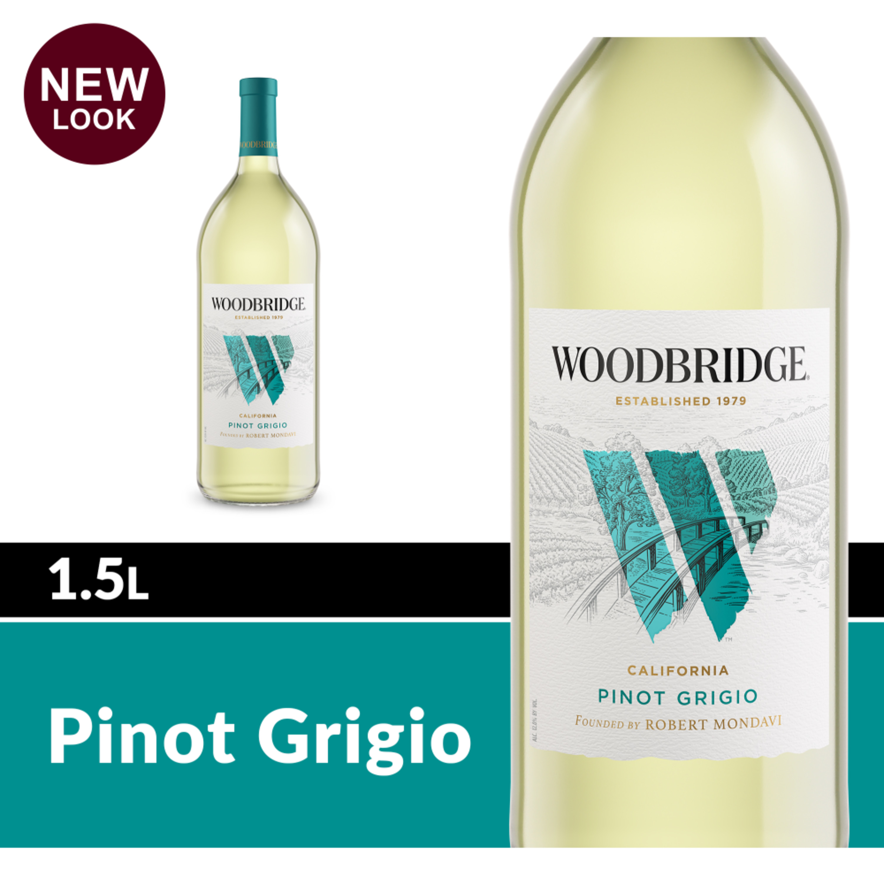Woodbridge Pinot Grigio White Wine, 1.5 L Bottle, 12 ABV
