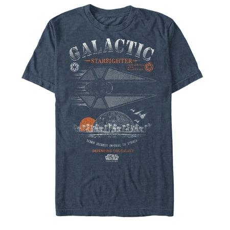 Men's Star Wars Rogue One Galactic Starfighter Death Star Graphic Tee Navy Blue Heather Small