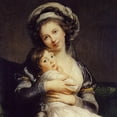 thumbnail image 2 of Elisabeth Louise Vigée Le Brun 20x20 Black Ornate Framed Double Matted Museum Art Print Titled: Self-Portrait with Her Daughter, Julie (Jeanne Julie Louise) (1786), 2 of 5