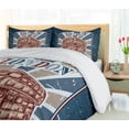 thumbnail image 5 of Ambesonne Vintage Duvet Cover Sets, English Bus Grunge Art, 2-Queen, Blue Red Beige, 5 of 7