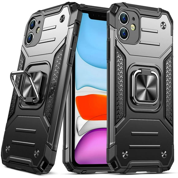 Anqrp Design for iPhone 11 Case, Military Grade Shockproof Protective Phone Case 360° Free Rotatable Metal Kickstand