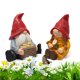 thumbnail image 4 of Juego de 2 gnomos estatua de resina de pareja gnomos de jardín de hadas hechos a mano para exterior, 4 of 5