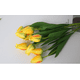 thumbnail image 4 of Xiao Hua 12 flores artificiales de tulipán, flores falsas, flores artificiales para decoración de bodas, amarillas, 4 of 5