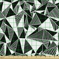 thumbnail image 2 of Ambesonne Abstract Fabric by the Yard Upholstery, Fractal Geometry Tiles, 10 Yards, Black and White, 2 of 5