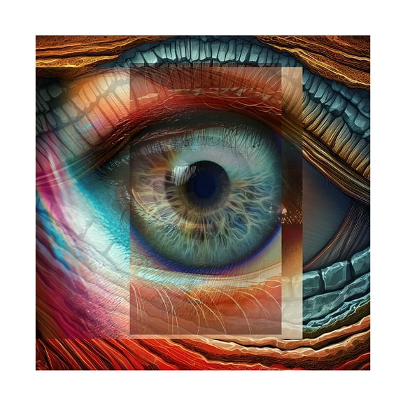 Canvas Wall Art - David Manlove 'Evolution Eyes 2' Wall Art for Living Room, Bedroom, or Office Décor by Trademark Fine Art - 14 x 14 Inches