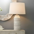 thumbnail image 2 of Eden Home Traditional Ceramic and Linen Table Lamp in White Patterned, 2 of 3