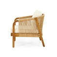 thumbnail image 6 of Judland Acacia Wood and Wicker Outdoor Club Chair with Cushions, Teak, Light Brown, and Beige, 6 of 7