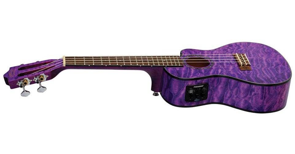 Lanikai QM-PUCEC Quilted Maple Purple Stain Concert Acoustic-Electric Ukulele