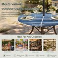 thumbnail image 6 of Round Outdoor Tablecloth with Umbrella Hole and Zipper, Navy Blue Ombre Tablecloth with Elastic Waterproof, Vintage Shabby Blue Abstract Art Patio Table Covers for 55" - 60" Picnic Pool Tables, 6 of 9