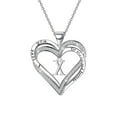 thumbnail image 1 of Ladies Double Heart Diamond Necklace With 26 English Letters Couple Necklace, 1 of 8