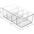 thumbnail image 3 of Set Of 4 Plastic Food Storage Organizer Bins - Divided Compartment Holder for Snacks, Packets, Pouches Stackable Fridge Organizers for Freezer, Kitchen, Cabinets - Clear Plastic Pantry Storage Rack, 3 of 9