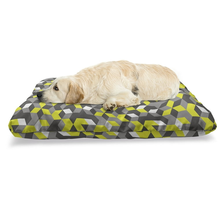 Grey and top yellow dog bed