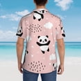 thumbnail image 4 of Kll Men'S Hawaiian Shirt Short Sleeve Button Down Beach Shirts-Panda Flying In The Sky Between Clouds And Star, 4 of 7