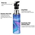 thumbnail image 3 of 600ml Vacuum Insulated Sports Water Bottle with Foldable Straw Stainless Steel Portable Thermos Cup Blue and Purple Background, 3 of 7
