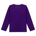 thumbnail image 5 of dazeni Girls Oversized Tshirts Kids Long Sleeve Crewneck Shirts Solid Clolr Casual Basic Tops Tees Purple, 5 of 8