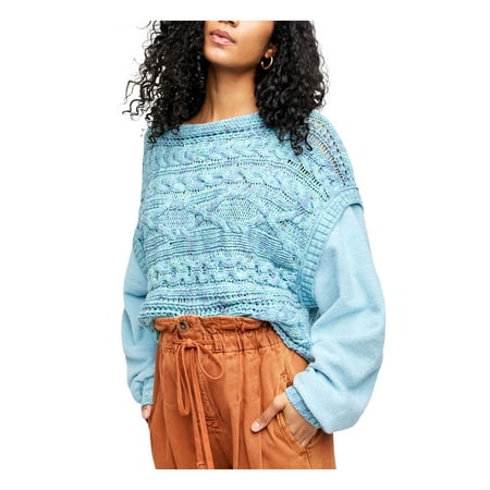 FREE PEOPLE Womens Blue Sweater Size M