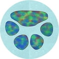 thumbnail image 1 of Ahgly Company Indoor Round Patterned Light Aquamarine Green Area Rugs, 4' Round, 1 of 6