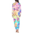 thumbnail image 3 of Renewold Flower Easter Egg Pajama for Women Fashion Long Sleeve Pajamas Loose Fitting Winter Athletic Clothing 2 Pieces Warm Sleep Loungewear Set Size M, 3 of 4