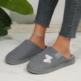 thumbnail image 2 of Rokment Butterfly House Slippers for Women Cotton Fleece Lined Winter Warm Memory Foam Indoor Bedroom Home Shoes Grey Size 9.5, 2 of 7