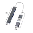 thumbnail image 3 of NARABB Mini Type-c Hub Extensions, 4 Port USB 3.0 Hub, 2.0 Hub, Type-c Adapter Station, Slim Portable Data Hub, Type-c Splitter Aluminum, 3 of 7