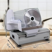 Valley Sportsman 7.5 Electric Meat Slicer w/Stainless Blade 180W Adjustable Thickness Cuts Meat/Bread/Cheese