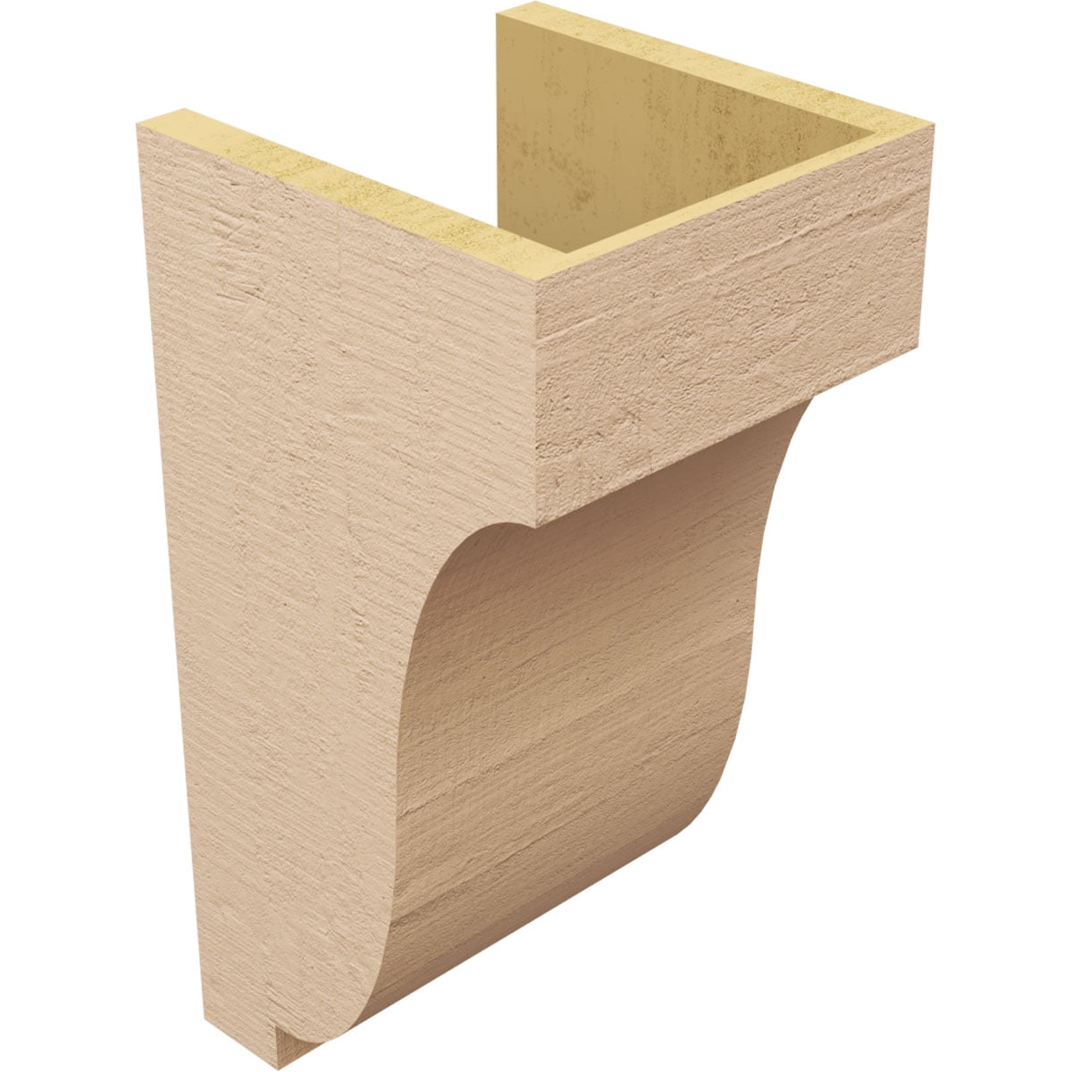 9"W x 9"D x 18"H Wide Van Buren Rough Cedar Woodgrain TimberThane Corbel, Primed Tan