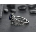 thumbnail image 4 of Dazzlingdaimonds Jewels 2.00 Ctw Round Cut Sapphire & Diamond Wedding Anniversary Engagement Bridal Set Ring 14K Black Gold Plated 925 Sterling Silver 925 Sterling Silver -9, 4 of 4