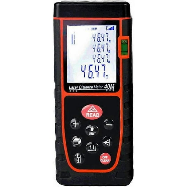 40m Laser Distance Meter,Laser Meter,Calculate Area Volume Distance,Pythagoras Function,20 Sets Data Storage,Mute Function,m/in/ft Unit Switching,with