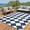 Blue & White, variant on Funslane Outdoor Rug 5'x8' Waterproof, Reversible Lightweight Plastic Outside Carpet for Deck Balcony Porch Decor,, Gray and White