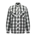thumbnail image 6 of Cloudstyle Men's Pattern-Matched Plaid Business Casual Shirt - Slim Fit Brushed Flannel Long Sleeve Button-Down for Fall, 6 of 8
