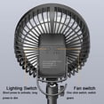 thumbnail image 3 of Camping Tripod Fan With LED Light Portable Rechargeable Fan, Detachable Stand Hanging Desk Use 3 Speed Strong Airflow Quiet Operation, Outdoor Fan for camping office travel hiking, 3 of 4