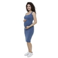 thumbnail image 3 of Women's Ruched Knee Length Midi Maternity Dress, S, Slate Blue, by Ambesonne, 3 of 3