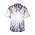 thumbnail image 3 of Daiia Blue Swirl Fireworks Hawaiian Shirt for Men Gentle Cotton Regular Short Sleeve Casual-Small, 3 of 9