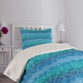 thumbnail image 4 of Ambesonne Ocean Quilted Coverlet 2 Pcs, Cartoon Sea Shipping, Twin Size, Blue Teal Turquoise, 4 of 5