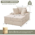 thumbnail image 2 of Chaise Longue Intérieure avec Pouf de Rangement et Coussins, Sofa-Lit Rembourré, 2 of 2