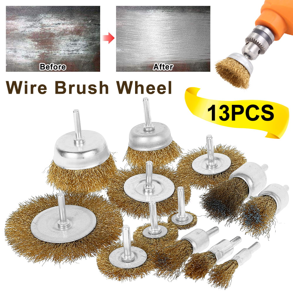 20 25mm Twisted Steel Wire Wheel Pen Brush for Rotary Tool with 1/4" Shank 2Pcs 