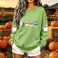 thumbnail image 5 of TKLPEHG Womens Halloween Sweatshirt 2026 Fashion Bookish Reading Ghost Graphic Sweatshirt For Book Lover Long Sleeve Crewneck Funny Pullover (Mint Green,XXL), 5 of 6