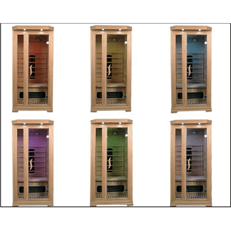 Adam Lucy Home Sauna Solid-Wood Hemlock 1-Person Steam Sauna with Speakers/Lighting