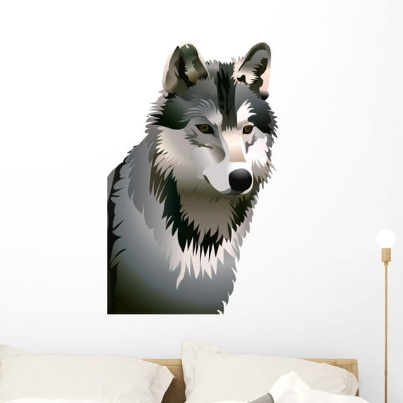 Wolf Wall Decal by Wallmonkeys Peel and Stick Graphic (36 in H x 23 in W) WM256087