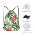 thumbnail image 5 of XMXT Unisex Drawstring Backpack for Women Men, Watermelon Plant Leaves Waterproof Gym Bag String Bags for Shopping Sport Travel, m, 5 of 8