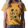 thumbnail image 2 of vigerkar Women's Comfy Sunflower Graphic T Shirt Summer Top Casual Plus Size Tee Gold, XL, 2 of 6