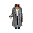 thumbnail image 3 of Zynoxe Womens Jackets With Side Pockets Classic Notched Lapel Button Winter Jackets for Women Relaxed Mid‑Length Long Sleeve Coat Versatile Solid Color Casual Overcoat S, 3 of 7