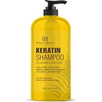 Botanic Hearth Keratin Shampoo - with Argan Oil, Collagen & Biotin - Best for Dry Damaged, Fizzy & Color Treated Hair - Hair Thickening & Sulfate free - 16 Fl Oz