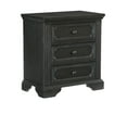 thumbnail image 3 of Rustic Traditional 3-Drawer Nightstand in Charcoal Finish | Wire-Brushed Wood &amp; Engineered Wood | 28.25" W x 17" D x 29.5" H | Ball Bearing Glides | No Assembly | Bedroom Furniture, 3 of 6