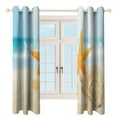 thumbnail image 3 of Sunshine Beach Starfish Curtains Aesthetic Envrionmental Friendly Picture, Living Room Bedroom Window Drapes 2 Panel Set, 3 of 5