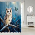 thumbnail image 2 of Manfei Rustic Owl Shower Curtain 72Wx78L, Mystic Starry Sky Bath Curtain, Blue, 2 of 5