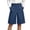 Navy, variant on Bosfbaoi Women's Denim Skort Wrap Design Shorts Summer Button Waistband Streetwear Shorts